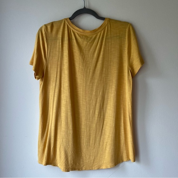 GAP Luxe t shirt | mustard yellow slub knit tee | size small warm toned casual - Picture 8 of 8